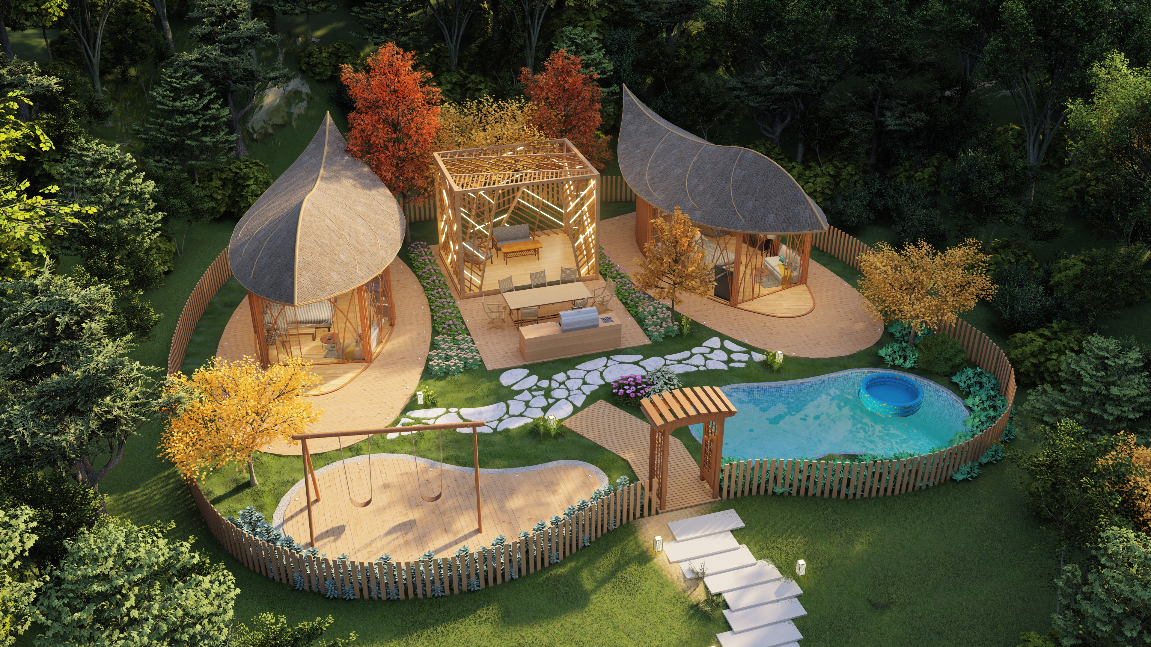 Resort glamping cluster